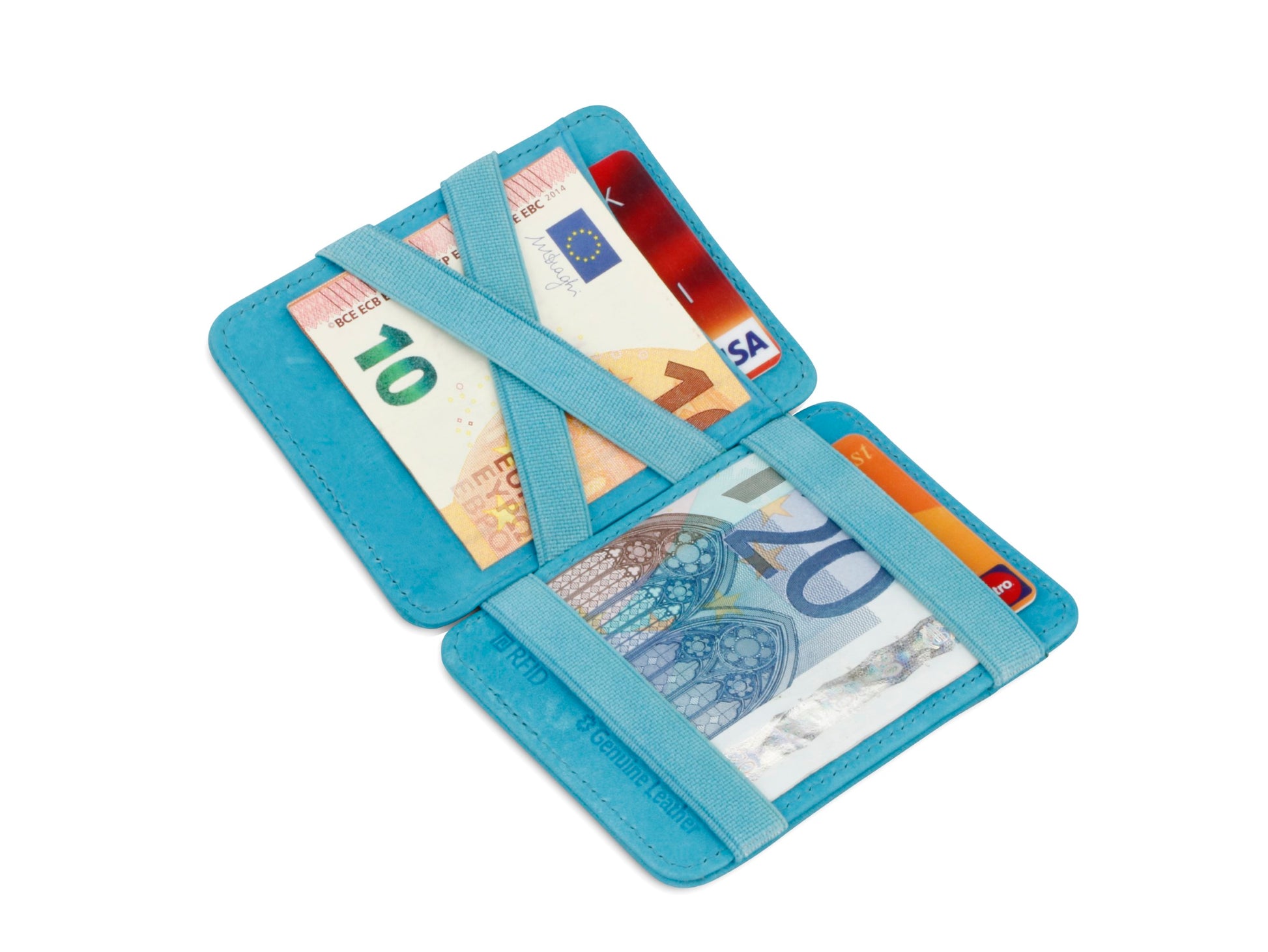 Portefeuille Magique RFID Cuir - Hunterson - Turquoise