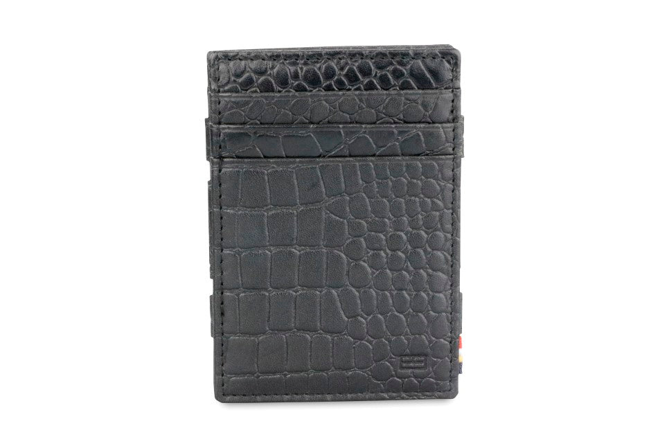 Porte-monnaie Magique RFID Cuir Croco - Garzini - Noir - 2