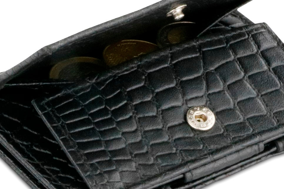 Porte-monnaie Magique RFID Cuir Croco - Garzini - Noir - 5