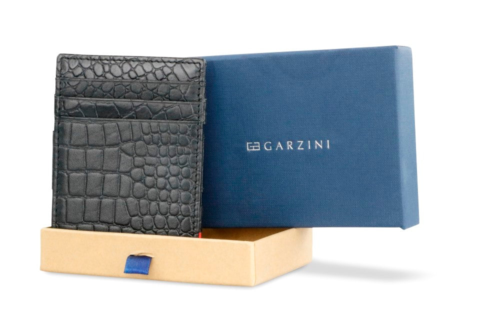 Porte-monnaie Magique RFID Cuir Croco - Garzini - Noir - 7