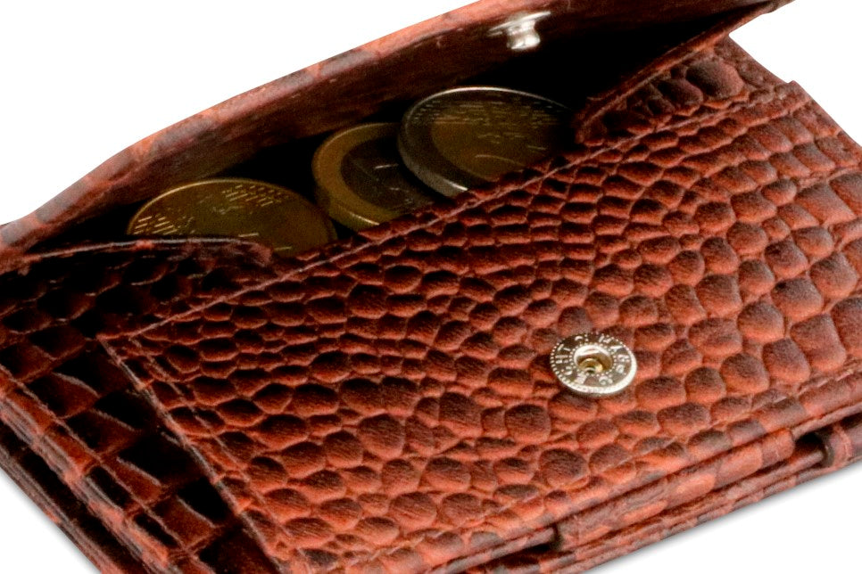 Porte-monnaie Magique RFID Cuir Pochette Carte Croco - Garzini - Brun - 5