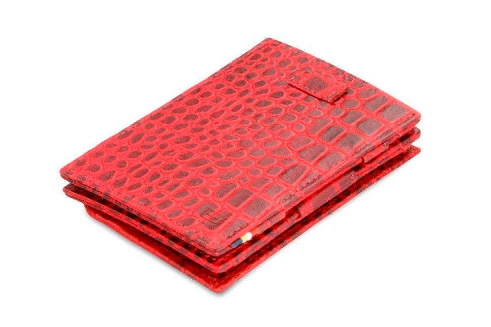 Porte-monnaie Magique RFID Cuir Pochette Carte Croco - Garzini - Rouge - 1