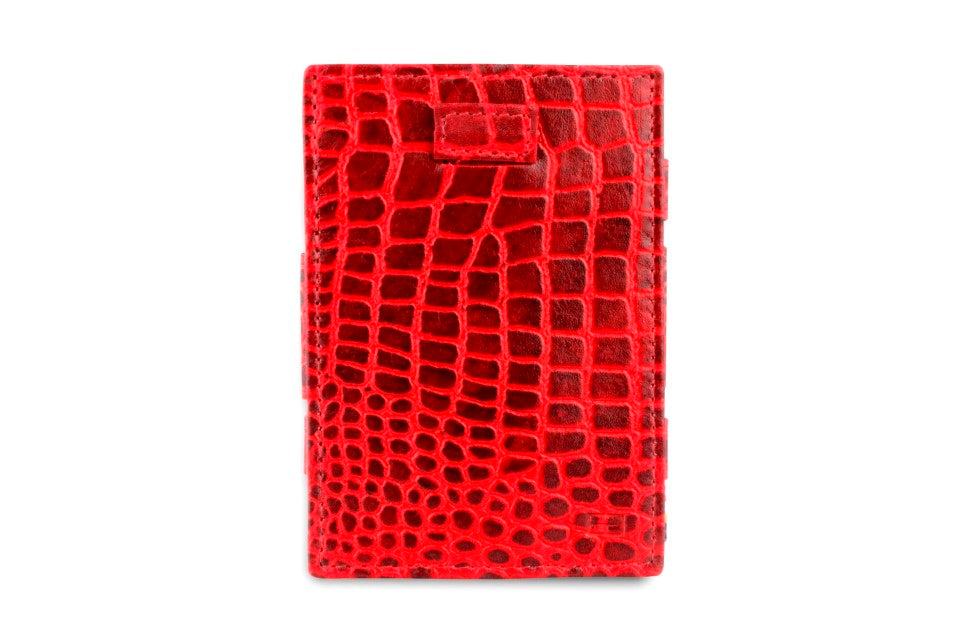 Porte-monnaie Magique RFID Cuir Pochette Carte Croco - Garzini - Rouge - 2