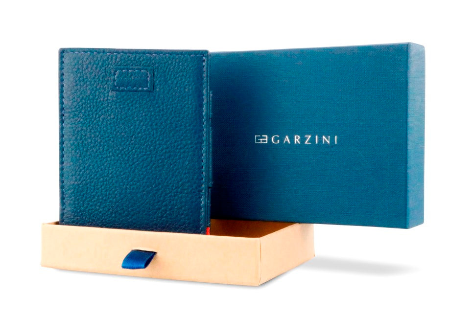 Porte-monnaie Magique RFID Cuir Pochette Carte Nappa - Garzini - Bleu - 7