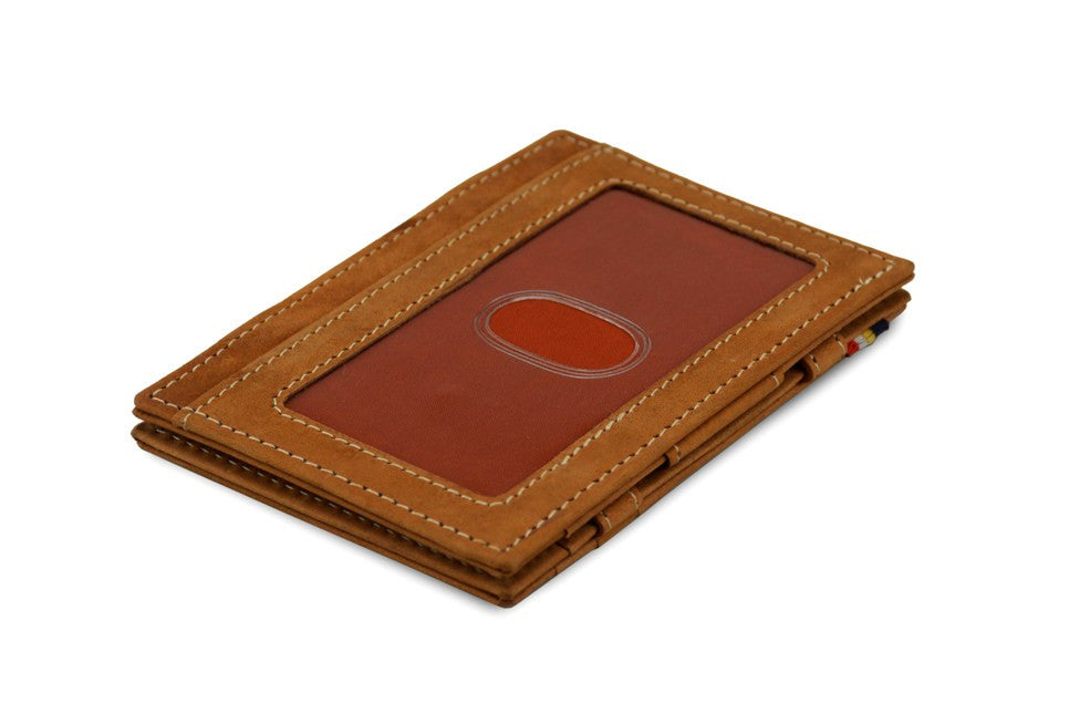 Portefeuille Magique RFID Cuir Fenêtre - Garzini - Cognac