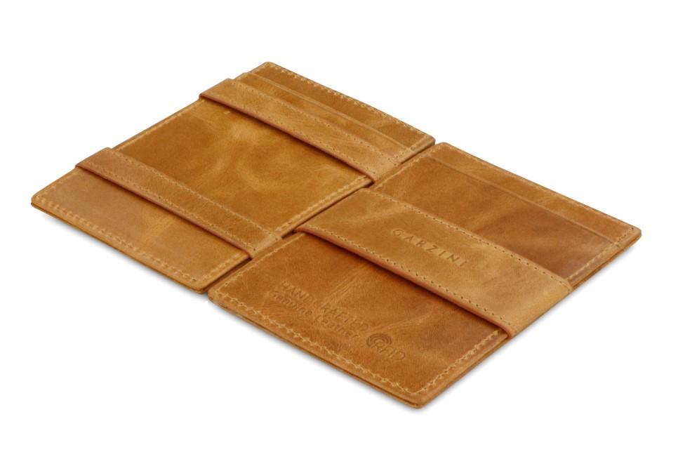 Portefeuille Magique RFID Cuir Pochettes Cartes Brossé - Garzini - Cognac - 3