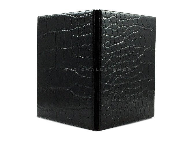 Portefeuille Magique Fin PU Cuir Reptile - Noir